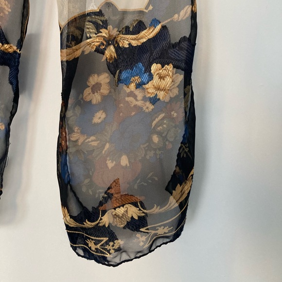 LUXURY SCARF - floral, navy, blue, cream, tan, neutral ✨ 50% OFF BUNDLES ✨ - Picture 2 of 2